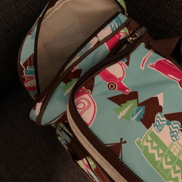 New happy camper duffel bag with brown trim 17” - Picture 2 of 3